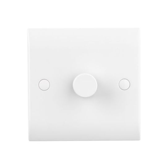 Saxby Curved Edge 1G Led Dimmer 5-100W in White