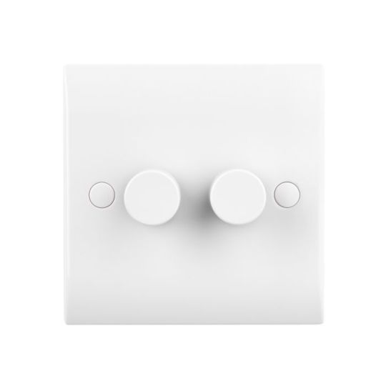 Saxby Curved Edge 2G Led Dimmer 5-100W in White