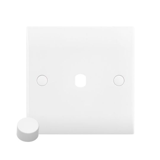 Saxby Curved Edge 1G Dimmer Plate With Dimmer Cap in White