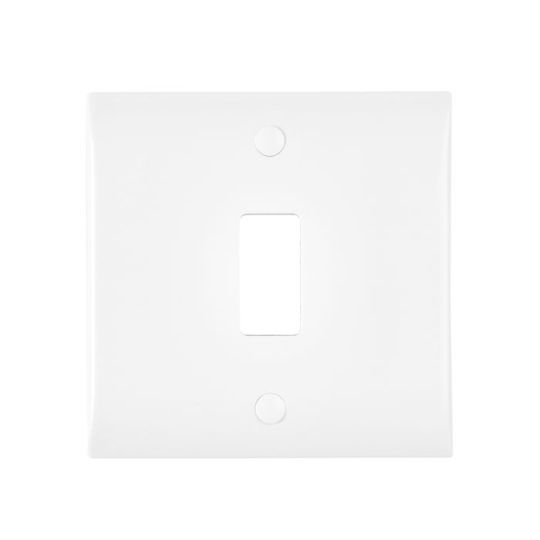 Saxby Curved Edge 1G Grid Front Plate in White