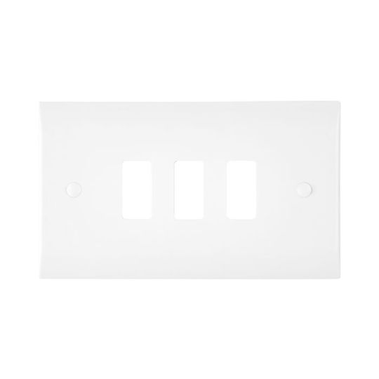 Saxby Curved Edge 3G Grid Front Plate in White
