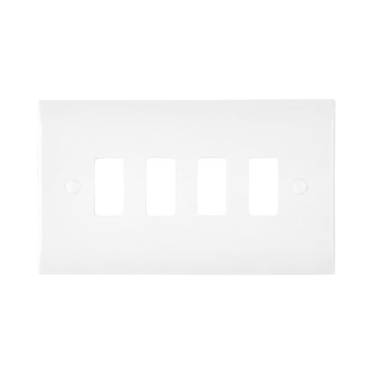 Saxby Curved Edge 4G Grid Front Plate in White