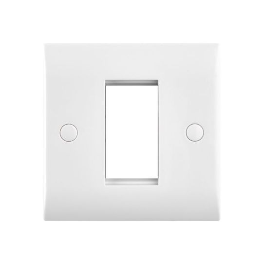 Saxby Curved Edge 1G Modular Faceplate (1 Module) in White