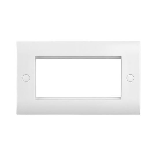 Saxby Curved Edge 4G Modular Faceplate (4 Modules) in White