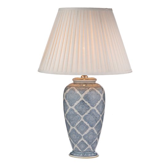 Dar Ely Table Lamp Blue/White Base Only