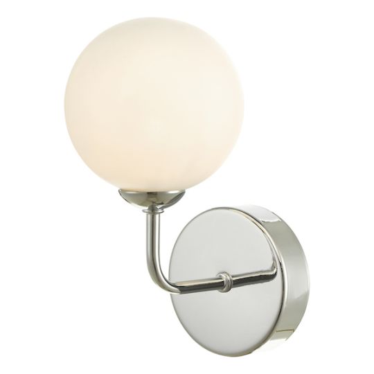 Dar Feya Wall Light Polished Chrome Opal Glass