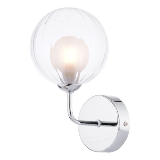 Dar Feya Wall Light Polished Chrome & Clear/Opal Glass