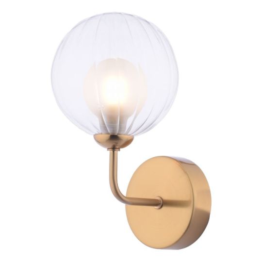 Dar Feya Wall Light Antique Bronze & Clear/Opal Glass