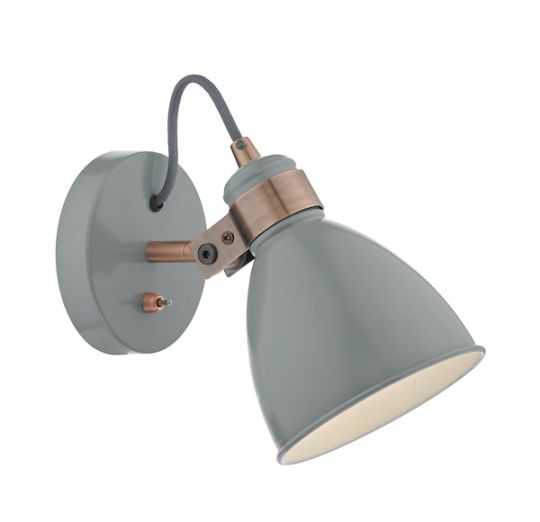 Dar Frederick Single Wall Spotlight Grey & Copper