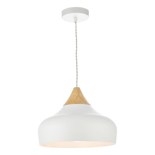 Dar Gaucho 1 Light Pendant White