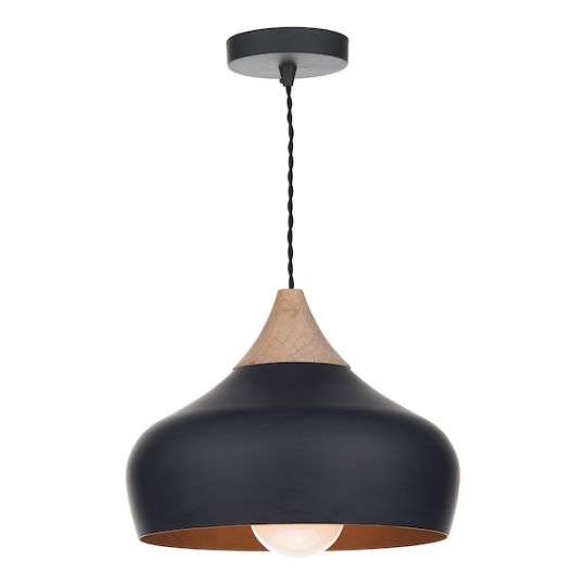 Dar Gaucho 1 Light Pendant Black