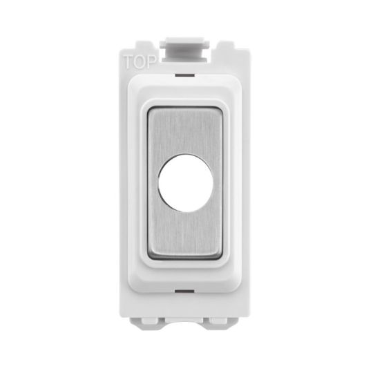 Saxby Grid 13A Flex Outlet Module - Brushed Steel in Brushed Steel
