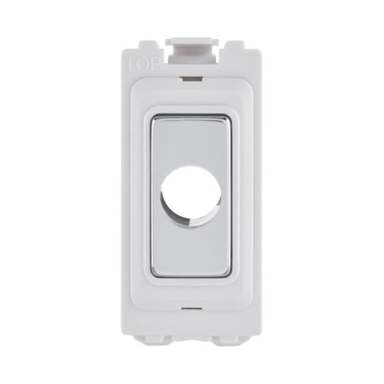 Saxby Grid 13A Flex Outlet Module - Polished Chrome in Chrome Effect Plate