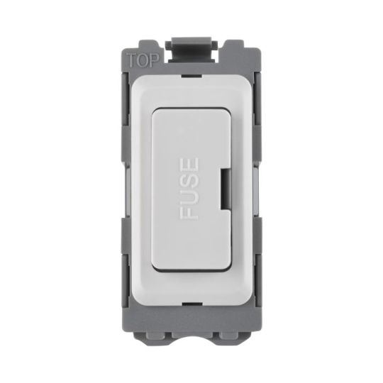 Saxby Grid 13A Fuse Holder Module - White in White