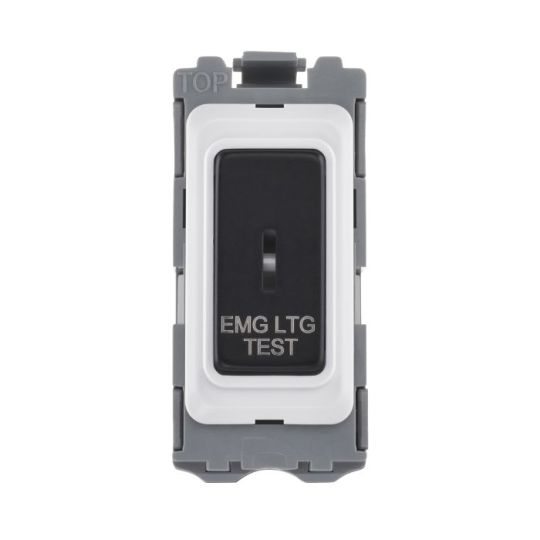 Saxby Grid 20A Dp 2-Way Key Module (Emg Ltg Test) - Matt Black in Matt Black