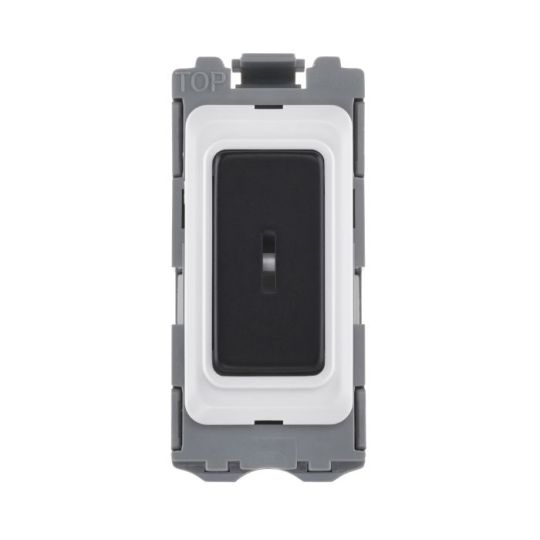 Saxby Grid 20A Dp 2-Way Grid Key Switch Module - Matt Black in Matt Black
