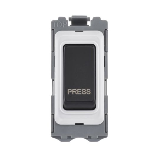 Saxby Grid 20A Sp Retractive (Press) Grid Switch Module - Matt Black in Matt Black