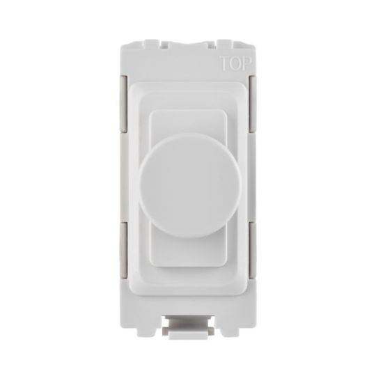 Saxby Grid 1G 2-Way 100W Led Dimmer Module - White in White