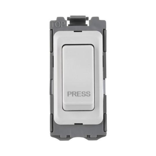 Saxby Grid 20A Sp Retractive (Press) Grid Switch Module - White in White