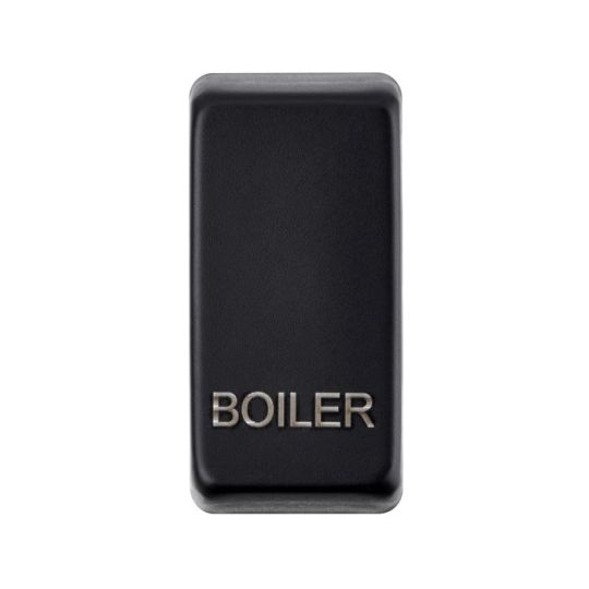 Saxby Grid Rocker Cover Marked 'Boiler' - Matt Black in Matt Black
