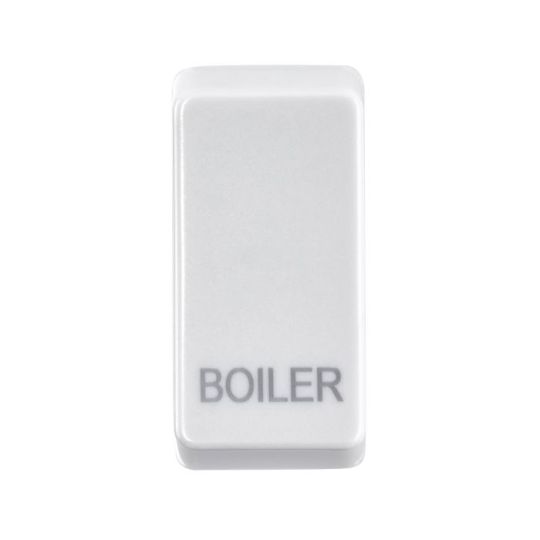 Saxby Grid Rocker Cover Marked 'Boiler' - White in White