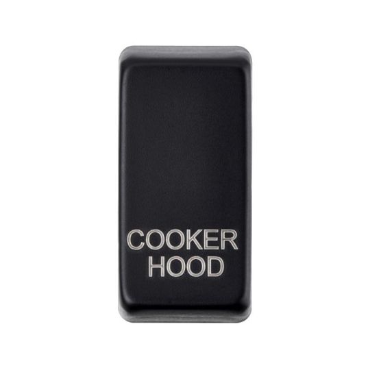 Saxby Grid Rocker Cover Marked 'Cooker Hood' - Matt Black in Matt Black