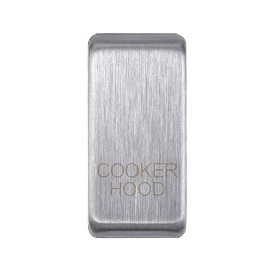 Saxby Grid Rocker Cover Marked 'Cooker Hood' - Brushed Steel in Brushed Steel