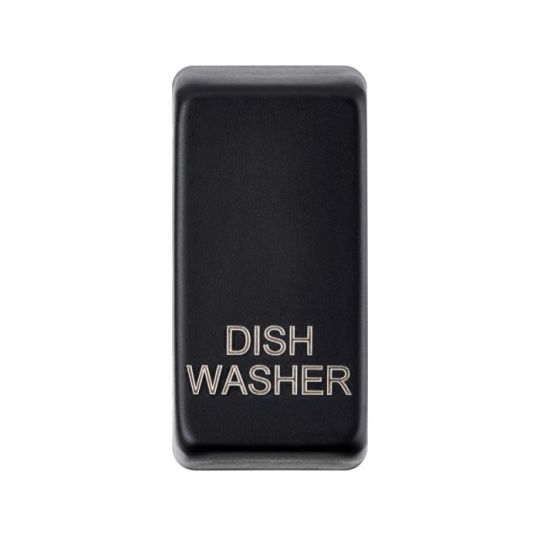 Saxby Grid Rocker Cover Marked 'Dishwasher' - Matt Black in Matt Black