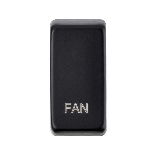 Saxby Grid Rocker Cover Marked 'Fan' - Matt Black in Matt Black