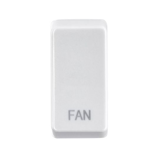 Saxby Grid Rocker Cover Marked 'Fan' - White in White