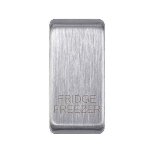 Saxby Grid Rocker Cover Marked 'Fridge Freezer' - Brushed Steel in Brushed Steel