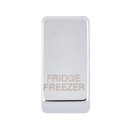Saxby Grid Rocker Cover Marked 'Fridge Freezer' - Polished Chrome in Chrome Effect Plate