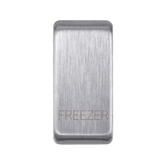 Saxby Grid Rocker Cover Marked 'Freezer' - Brushed Steel in Brushed Steel