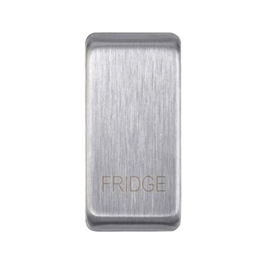 Saxby Grid Rocker Cover Marked 'Fridge' - Brushed Steel in Brushed Steel