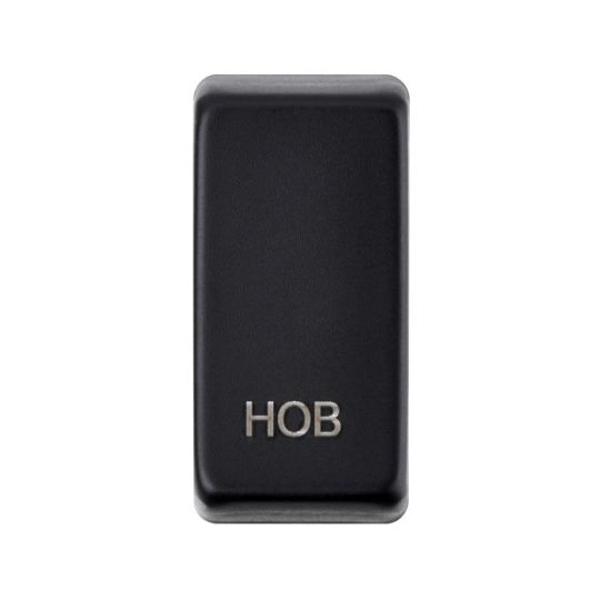 Saxby Grid Rocker Cover Marked 'Hob' - Matt Black in Matt Black