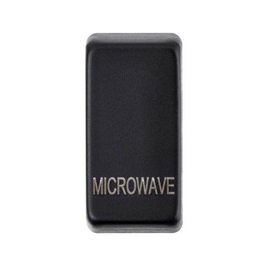 Saxby Grid Rocker Cover Marked 'Microwave' - Matt Black in Matt Black