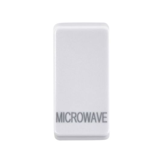 Saxby Grid Rocker Cover Marked 'Microwave' - White in White