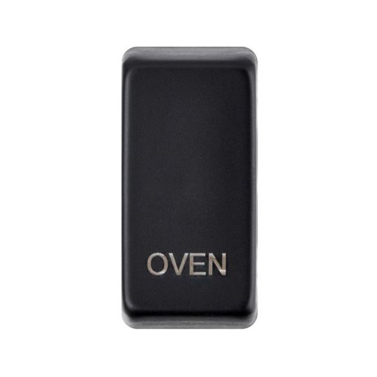 Saxby Grid Rocker Cover Marked 'Oven' - Matt Black in Matt Black