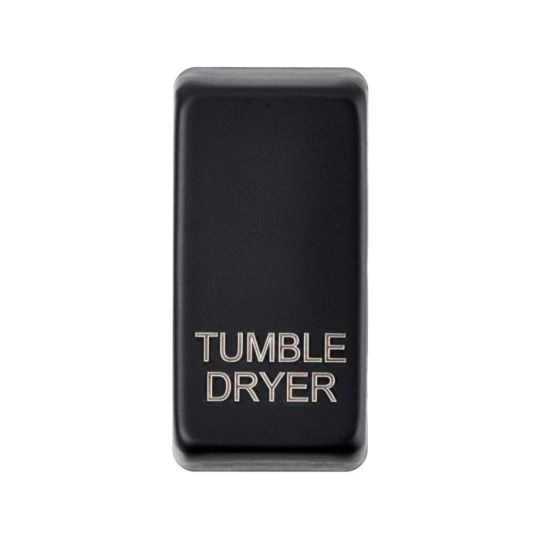 Saxby Grid Rocker Cover Marked 'Tumble Dryer' - Matt Black in Matt Black