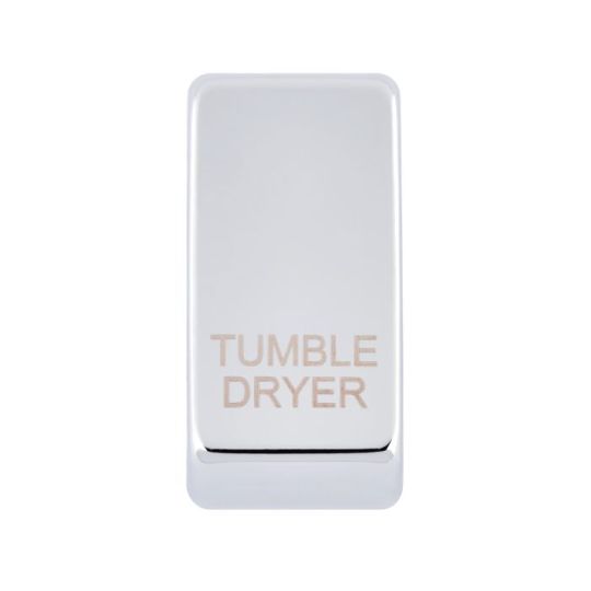 Saxby Grid Rocker Cover Marked 'Tumble Dryer' - Polished Chrome in Chrome Effect Plate