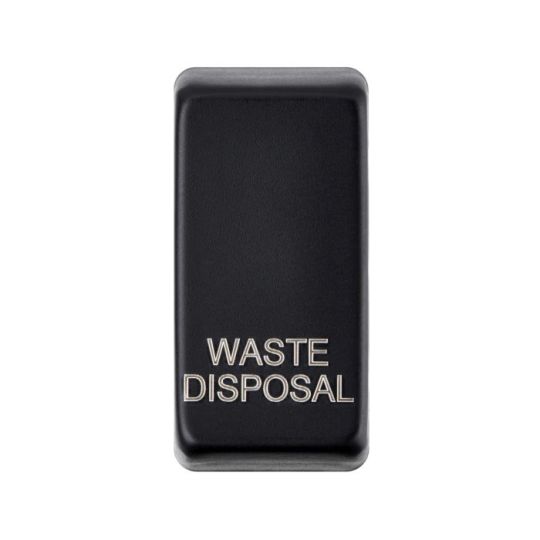 Saxby Grid Rocker Cover Marked 'Waste Disposal' - Matt Black in Matt Black