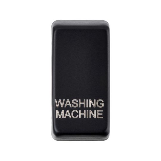 Saxby Grid Rocker Cover Marked 'Washing Machine' - Matt Black in Matt Black