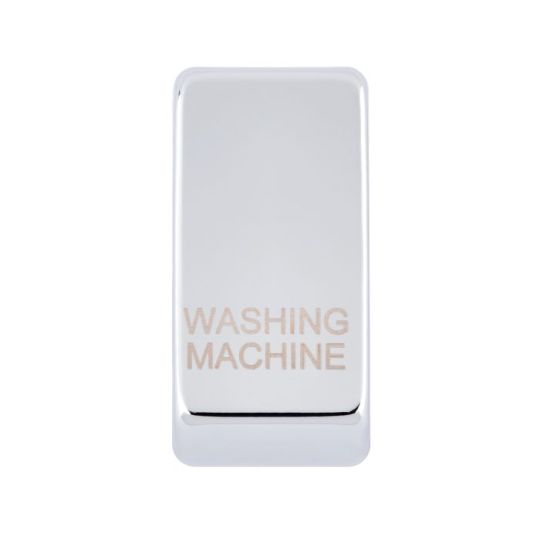 Saxby Grid Rocker Cover Marked 'Washing Machine' - Polished Chrome in Chrome Effect Plate