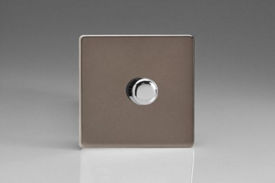 VARILIGHT Lighting - 1 GANG (SINGLE), 1 OR 2 WAY 400 WATT DIMMER DIMENSION SCREWLESS PEWTER - HDR3S