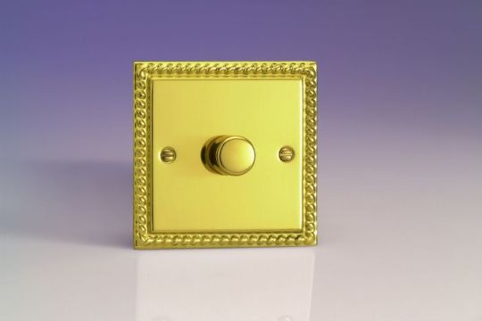 VARILIGHT Lighting - 1 GANG (SINGLE), 1 OR 2 WAY 400 WATT DIMMER GEORGIAN POLISHED BRASS - HG3