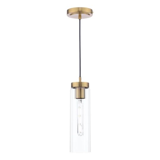 Dar Jodelle Pendant Polished Bronze and Glass