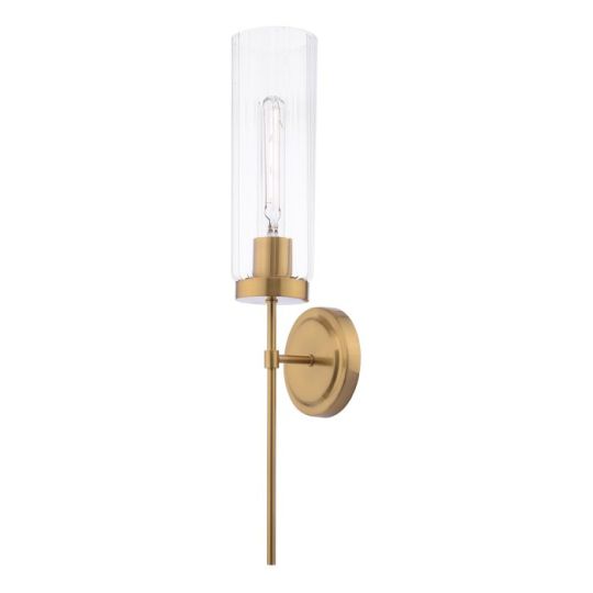 Dar Jodelle Wall Light Polished Bronze and Glass