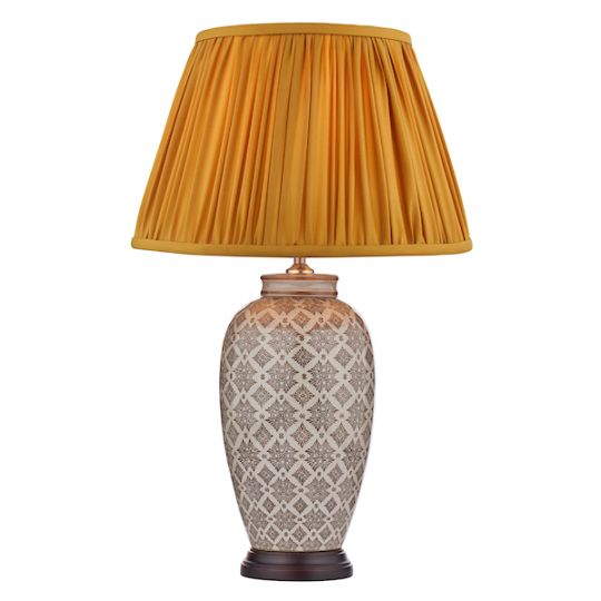 Dar Louise Table Lamp Brown/Cream Base Only