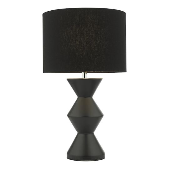 Dar Max Table Lamp Black Ceramic With Shade