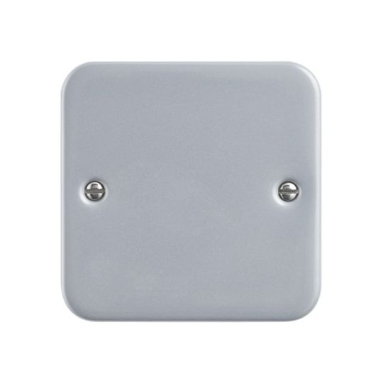 Saxby Metal Clad 1G Blanking Plate in Silver Effect Paint